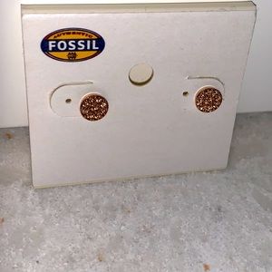 Fossil rose gold earrings